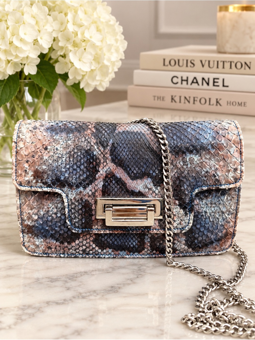 Authentic Python Chain handBag “vino pitone made in Italy”